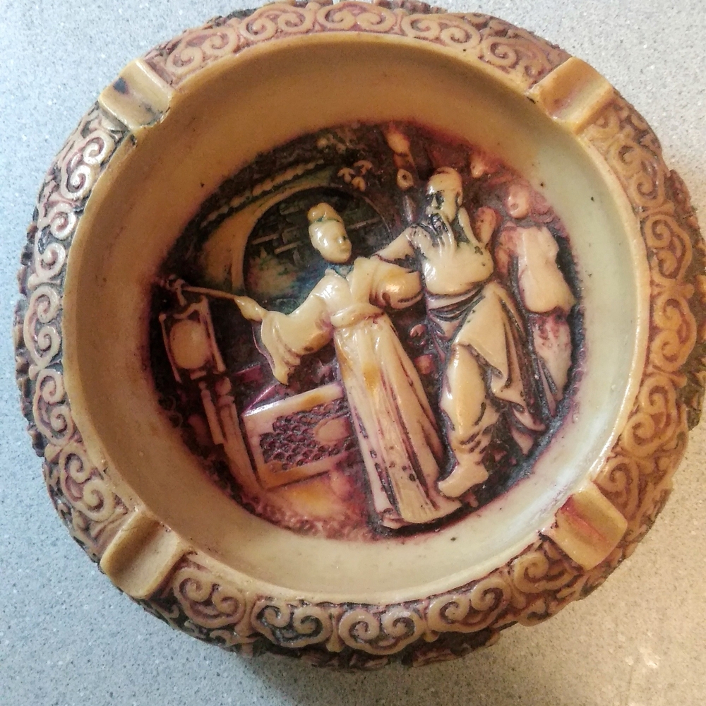 Vintage Decorative Ashtray with Intricate Design